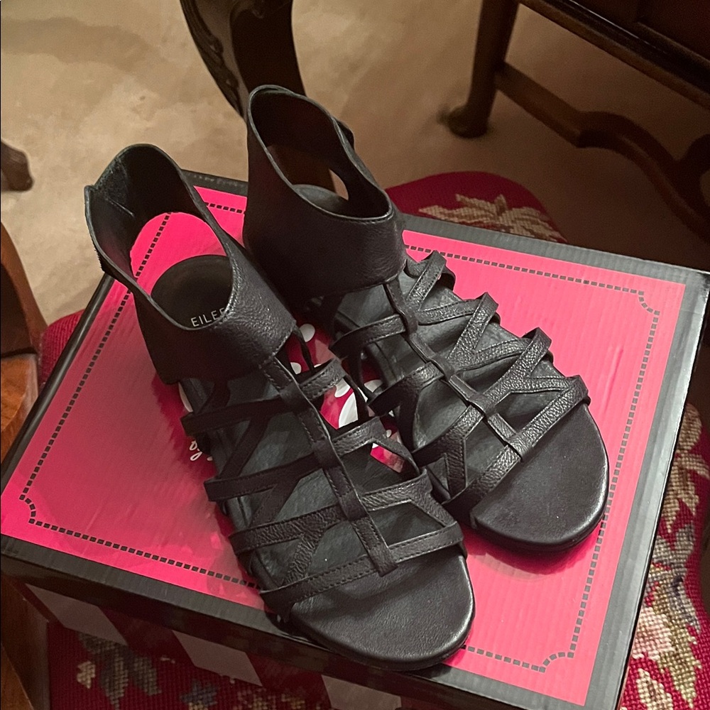 Eileen Fisher Strappy Black Sandals
